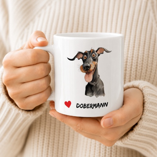 Tasse »Herz Dobermann«