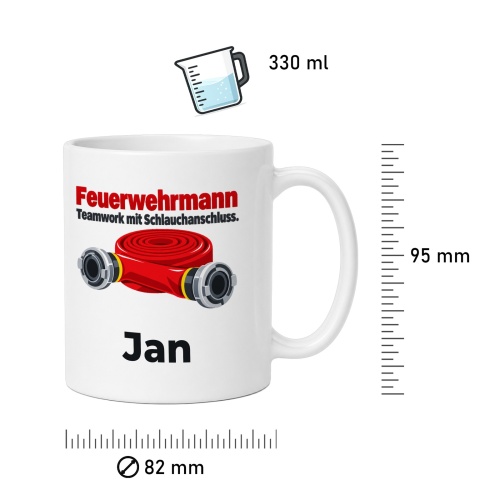 Personalisierte Tasse »Feuerwehrmann«
