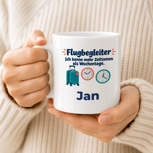 Personalisierte Tasse »Flugbegleiter«