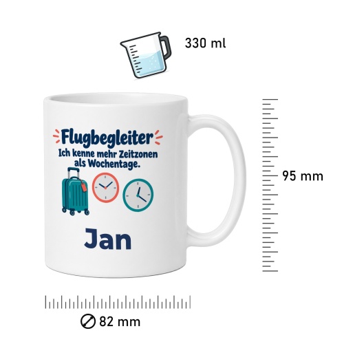 Personalisierte Tasse »Flugbegleiter«
