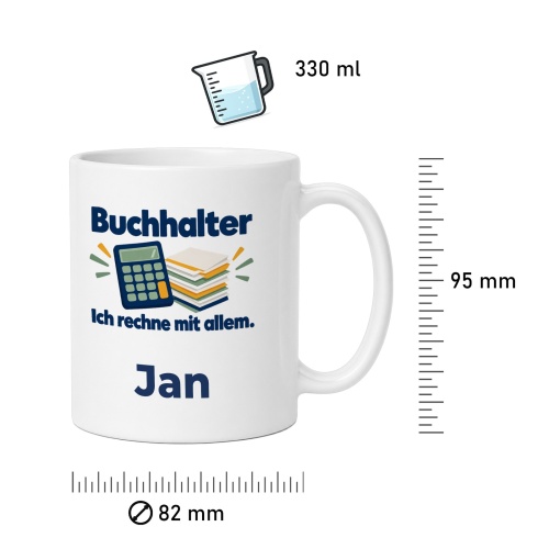 Personalisierte Tasse »Buchhalter«