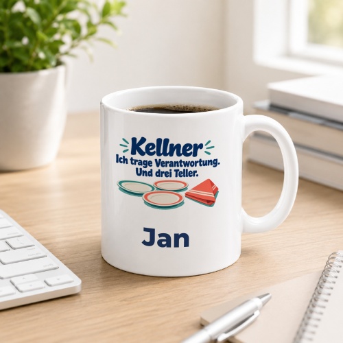 Personalisierte Tasse »Kellner«