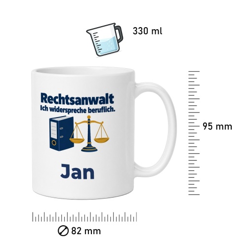 Personalisierte Tasse »Rechtsanwalt«