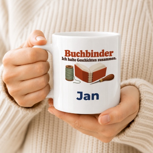 Personalisierte Tasse »Buchbinder«