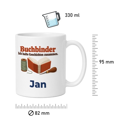 Personalisierte Tasse »Buchbinder«