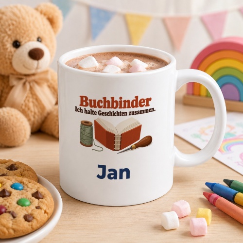 Personalisierte Tasse »Buchbinder«
