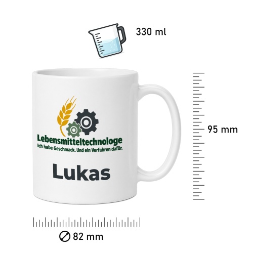 Personalisierte Tasse »Lebensmitteltechnologe«
