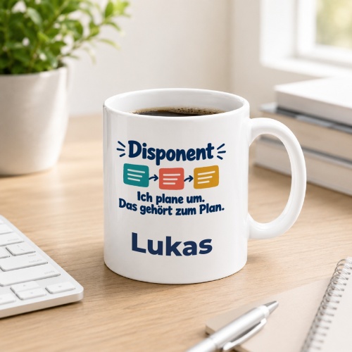 Personalisierte Tasse »Disponent«