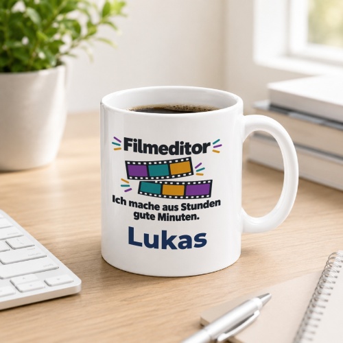 Personalisierte Tasse »Filmeditor«