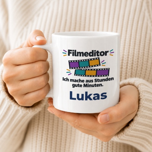 Personalisierte Tasse »Filmeditor«