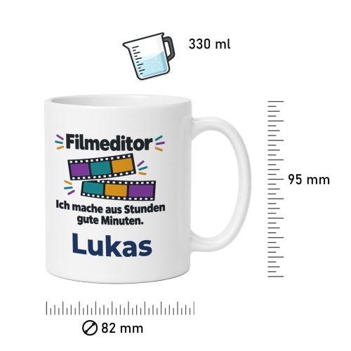 Personalisierte Tasse »Filmeditor«