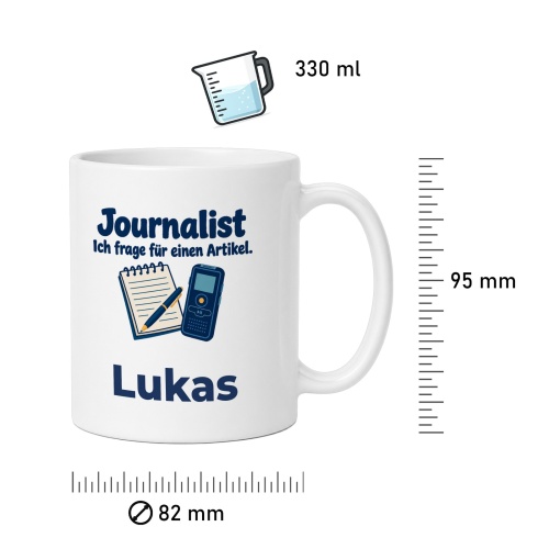Personalisierte Tasse »Journalist«