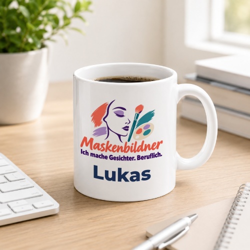 Personalisierte Tasse »Maskenbildner«