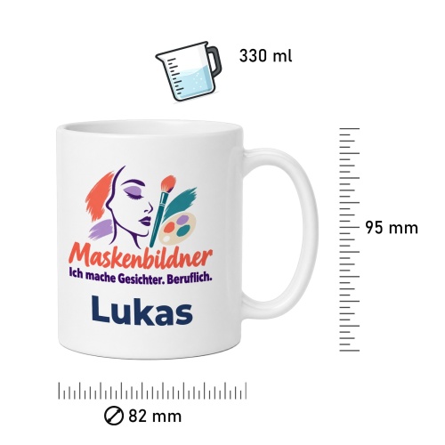 Personalisierte Tasse »Maskenbildner«