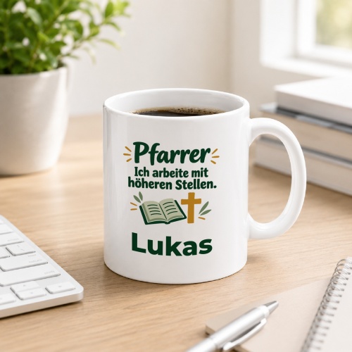 Personalisierte Tasse »Pfarrer«