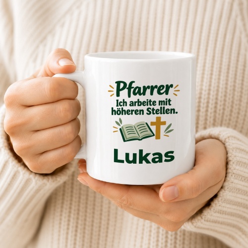 Personalisierte Tasse »Pfarrer«