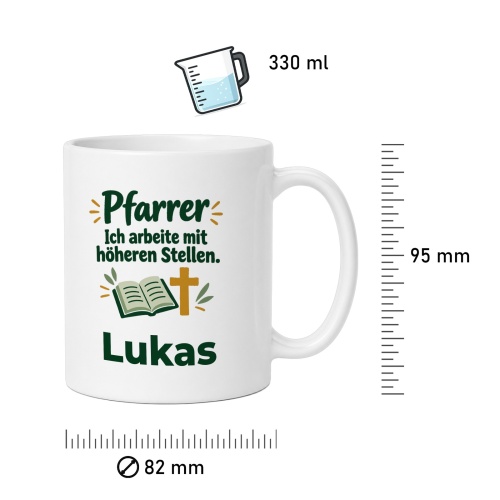 Personalisierte Tasse »Pfarrer«