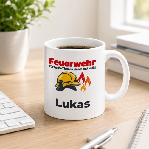 Personalisierte Tasse »Feuerwehr«