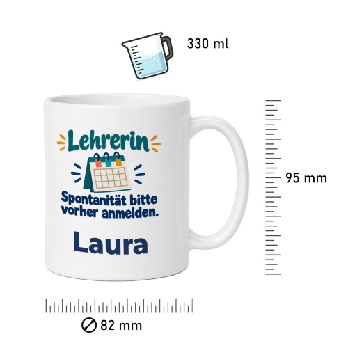 Personalisierte Tasse »Lehrerin«