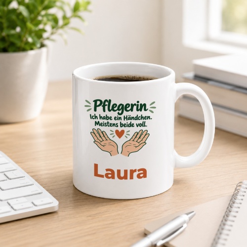 Personalisierte Tasse »Pflegerin«