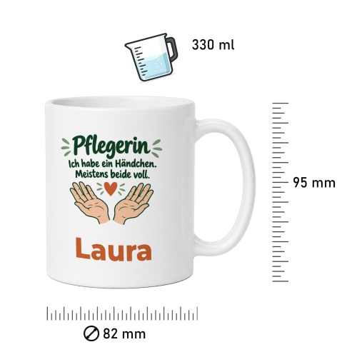 Personalisierte Tasse »Pflegerin«