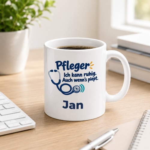 Personalisierte Tasse »Pfleger«