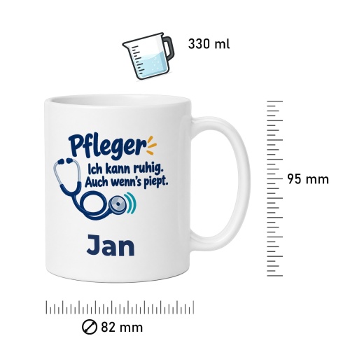 Personalisierte Tasse »Pfleger«