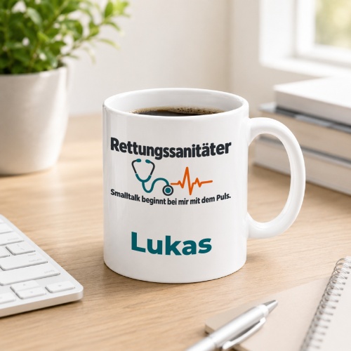Personalisierte Tasse »Rettungssanitäter«