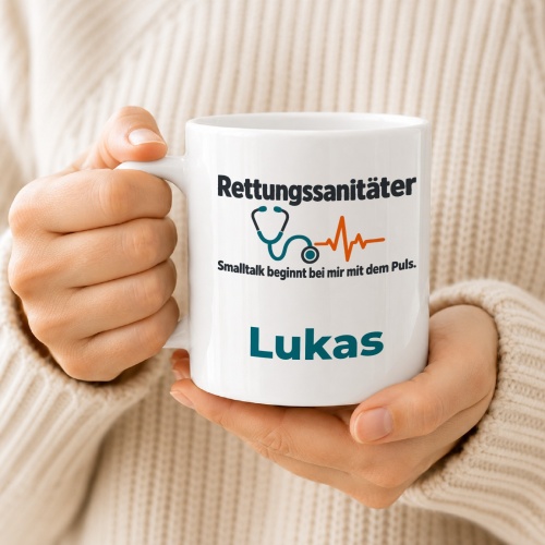 Personalisierte Tasse »Rettungssanitäter«