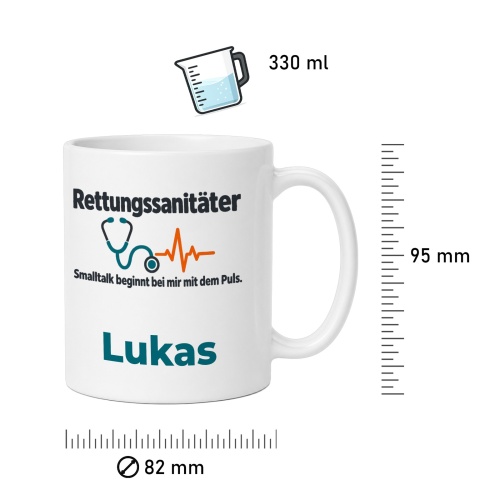 Personalisierte Tasse »Rettungssanitäter«