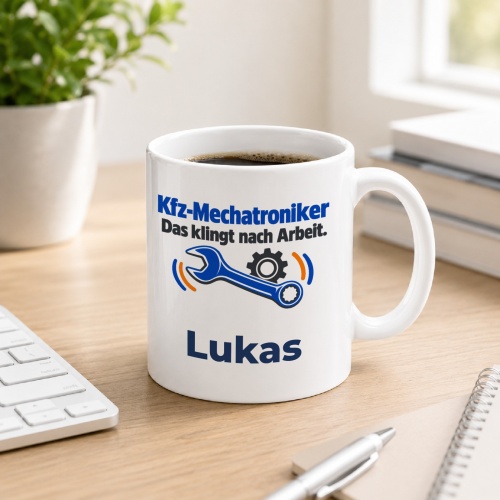 Personalisierte Tasse »Kfz-Mechatroniker«