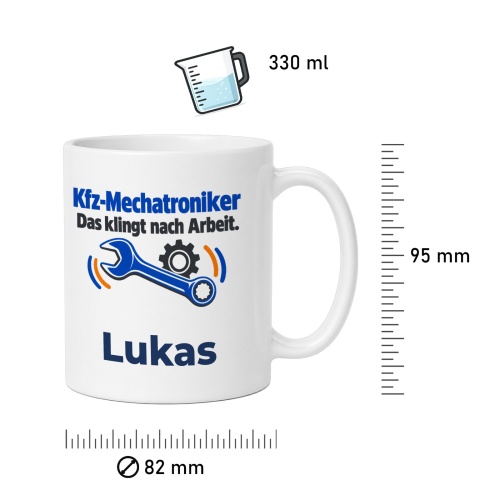Personalisierte Tasse »Kfz-Mechatroniker«