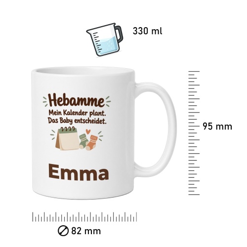 Personalisierte Tasse »Hebamme«