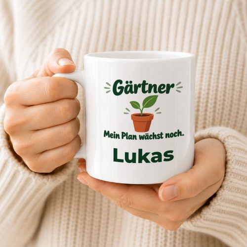 Personalisierte Tasse »Gärtner«