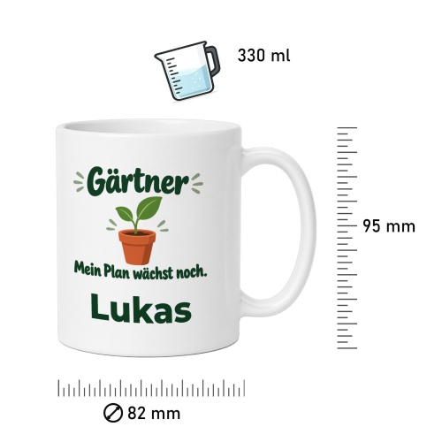 Personalisierte Tasse »Gärtner«