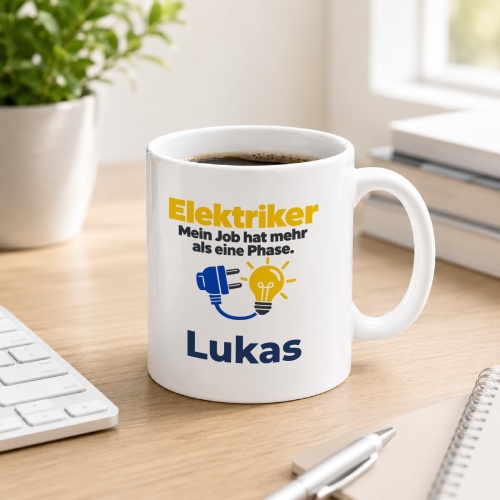 Personalisierte Tasse »Elektriker«
