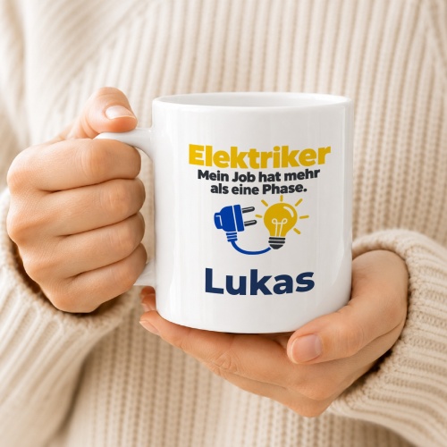 Personalisierte Tasse »Elektriker«