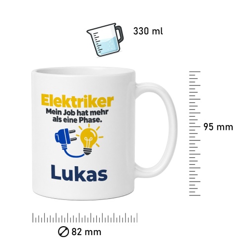 Personalisierte Tasse »Elektriker«