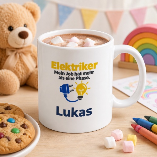 Personalisierte Tasse »Elektriker«