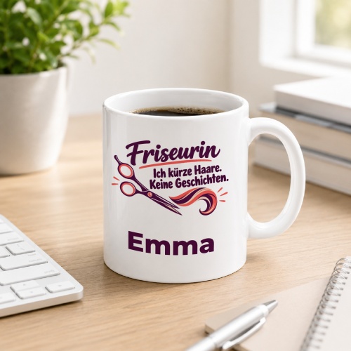 Personalisierte Tasse »Friseurin«