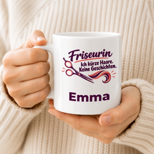 Personalisierte Tasse »Friseurin«
