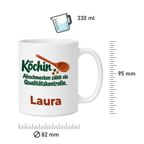 Personalisierte Tasse »Köchin«