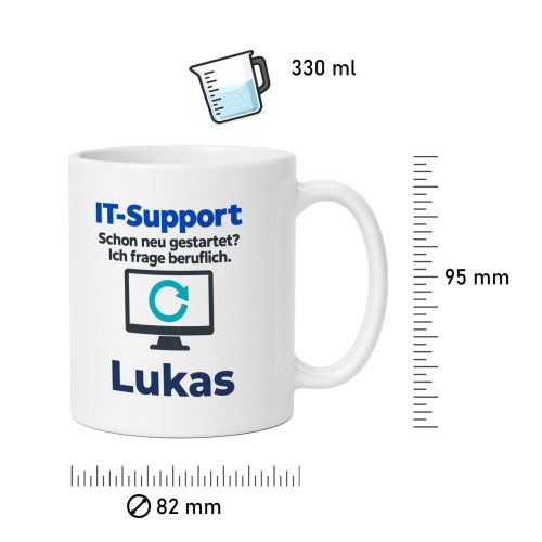Personalisierte Tasse »IT-Support«