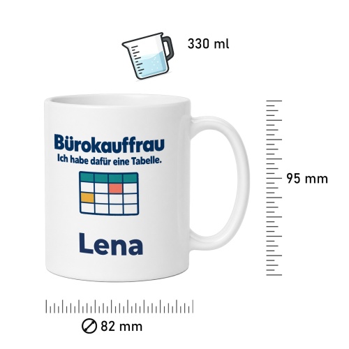 Personalisierte Tasse »Bürokauffrau«