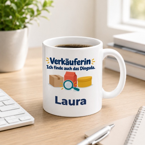 Personalisierte Tasse »Verkäuferin«