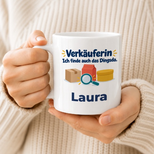 Personalisierte Tasse »Verkäuferin«