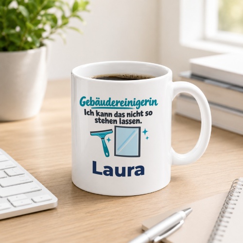 Personalisierte Tasse »Gebäudereinigerin«