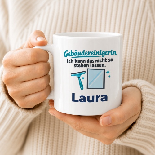 Personalisierte Tasse »Gebäudereinigerin«