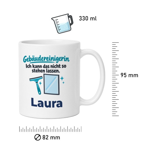 Personalisierte Tasse »Gebäudereinigerin«