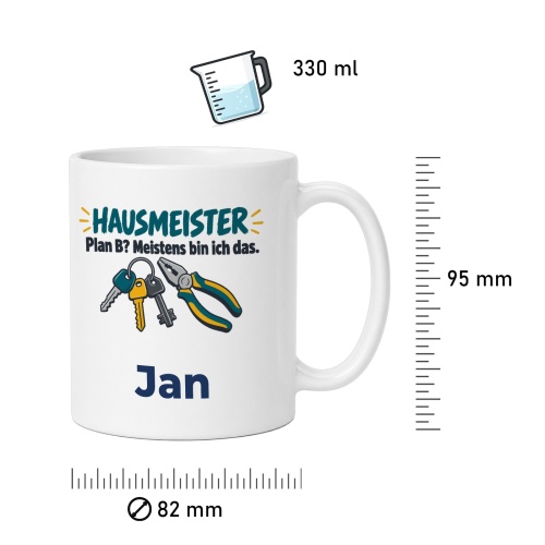 Personalisierte Tasse »Hausmeister«